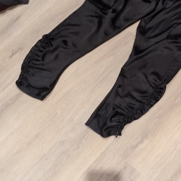 CHRLDR High Rise Black Satin Cargo Joggers - Picture 5 of 13